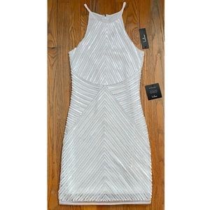 White Sequin Bodycon Dress